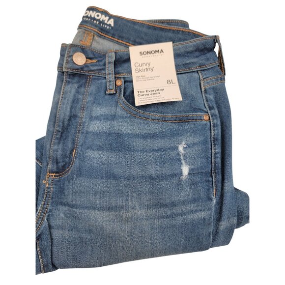 Sonoma Womens 8L Curvy Skinny High-Rise Jean Medium Blue Wash New with Tags - Picture 3 of 8